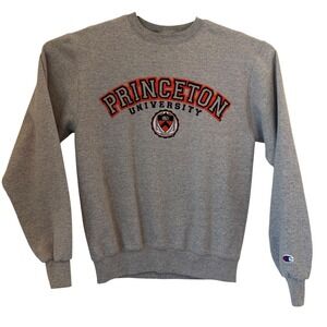 Princeton Stitch Champion Eco Fleece Crewneck Sweatshirt Gray Small Y2K Ivy